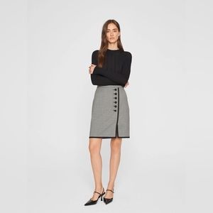 New! Club Monaco Houndstooth Button Detail Pencil Skirt